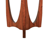 Natra Chair Side Table, 22 Inch Round, Sculpted Base Cinnamon Brown - BM352410