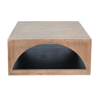 Lesy Coffee Table, 36 Inch Square Top with Lower Shelf, Brown, Black - BM352412