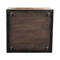Lesy Coffee Table, 36 Inch Square Top with Lower Shelf, Brown, Black - BM352412