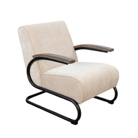 Nera Industrial Accent Chair, Muuto Nude Polyester, Black Metal Frame - BM352417