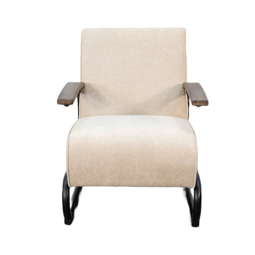 Nera Industrial Accent Chair, Muuto Nude Polyester, Black Metal Frame - BM352417