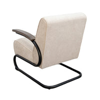 Nera Industrial Accent Chair, Muuto Nude Polyester, Black Metal Frame - BM352417