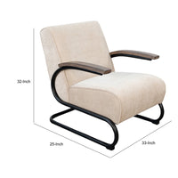 Nera Industrial Accent Chair, Muuto Nude Polyester, Black Metal Frame - BM352417