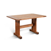 Marv 5pc Dining Table Set, Ladder Back Padded Chairs, Rustic Oak Brown