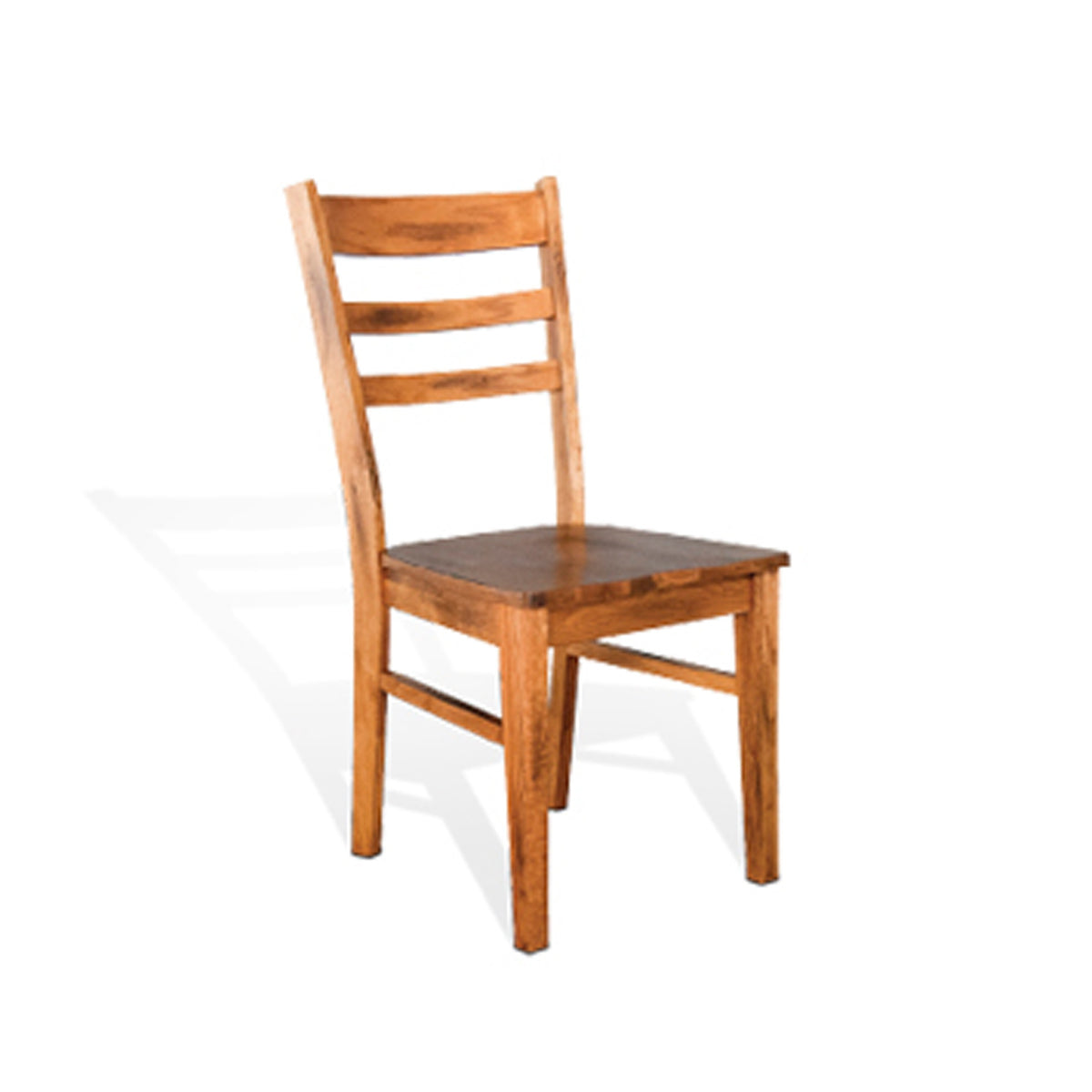 Marv 5pc Dining Table Set, Ladder Back Padded Chairs, Rustic Oak Brown