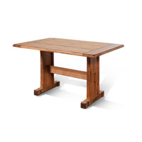 Marv 5pc Dining Table Set, Ladder Back Padded Chairs, Rustic Oak Brown