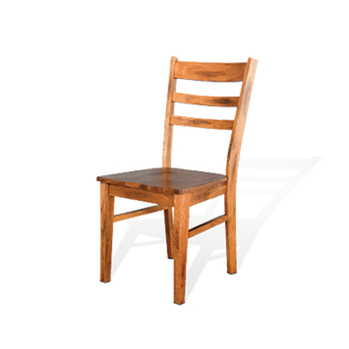 Marv 5pc Dining Table Set, Ladder Back Padded Chairs, Rustic Oak Brown