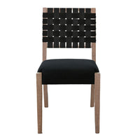 Jesa Counter Stool Chair Set of 2, Black Woven Back, Brown Mahogany Wood - BM352429