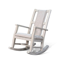 Keza Rocking Chair, Padded Seat, Light Gray Mindi Wood Frame - BM352434