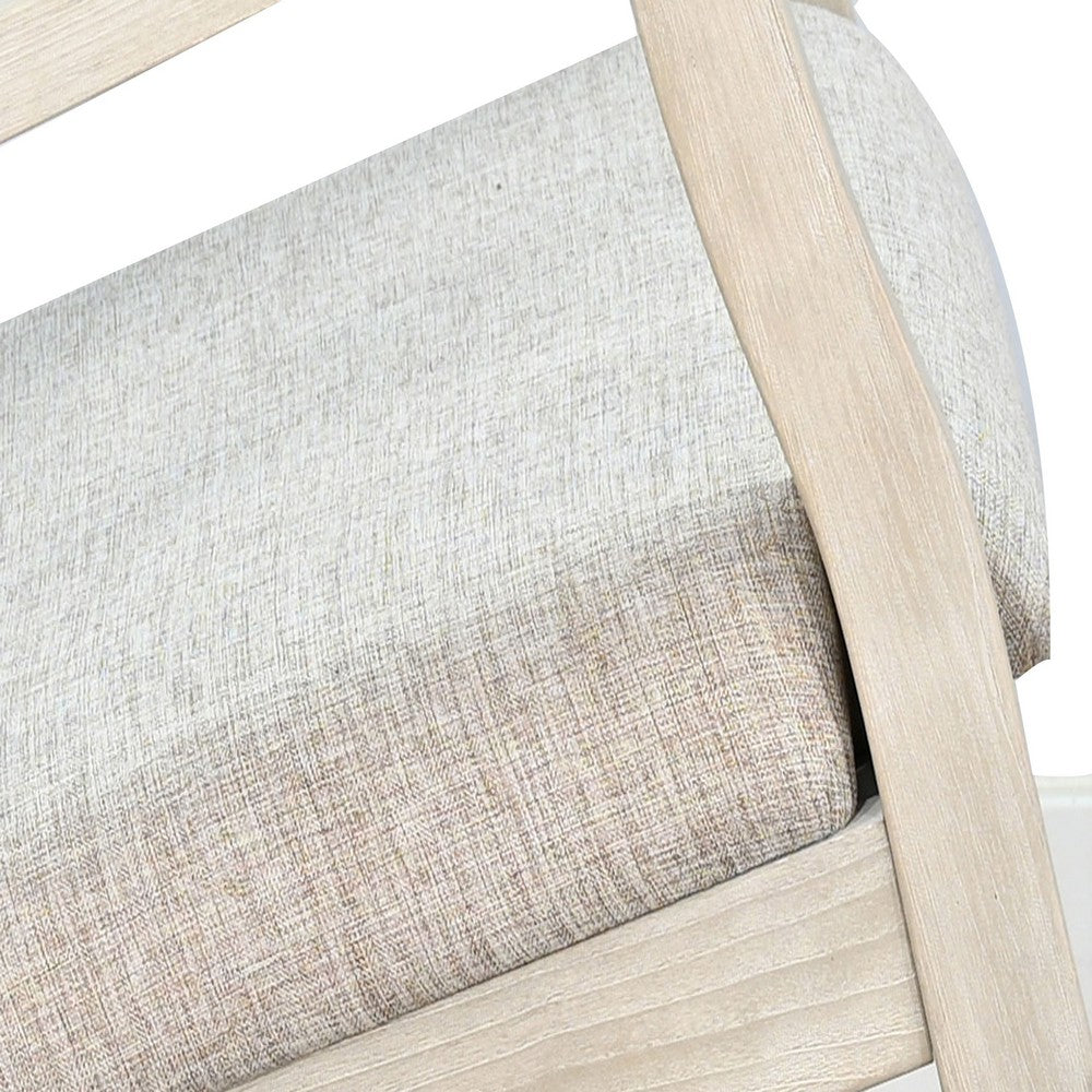 Keza Rocking Chair, Padded Seat, Light Gray Mindi Wood Frame - BM352434