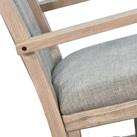 Keza Rocking Chair, Gray Padded Seat, Wheat Brown Mindi Wood Frame - BM352435