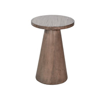 Myro Accent Table, 13 Inch Round Top with Cone Base, Buckskin Brown Mahogany Wood - BM352438