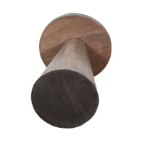 Myro Accent Table, 13 Inch Round Top with Cone Base, Buckskin Brown Mahogany Wood - BM352438