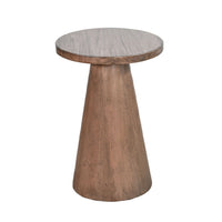 Myro Accent Table, 13 Inch Round Top with Cone Base, Buckskin Brown Mahogany Wood - BM352438