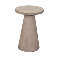 Myro Accent Table, 13 Inch Round Top with Cone Base, Hazelnut Brown Mahogany Wood - BM352439