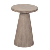 Myro Accent Table, 13 Inch Round Top with Cone Base, Hazelnut Brown Mahogany Wood - BM352439