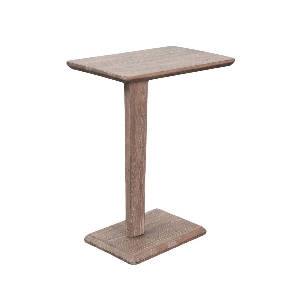 Meya Side End Drink Table, 18 Inch Top, C Base Accent, Oak Grove Brown - BM352440