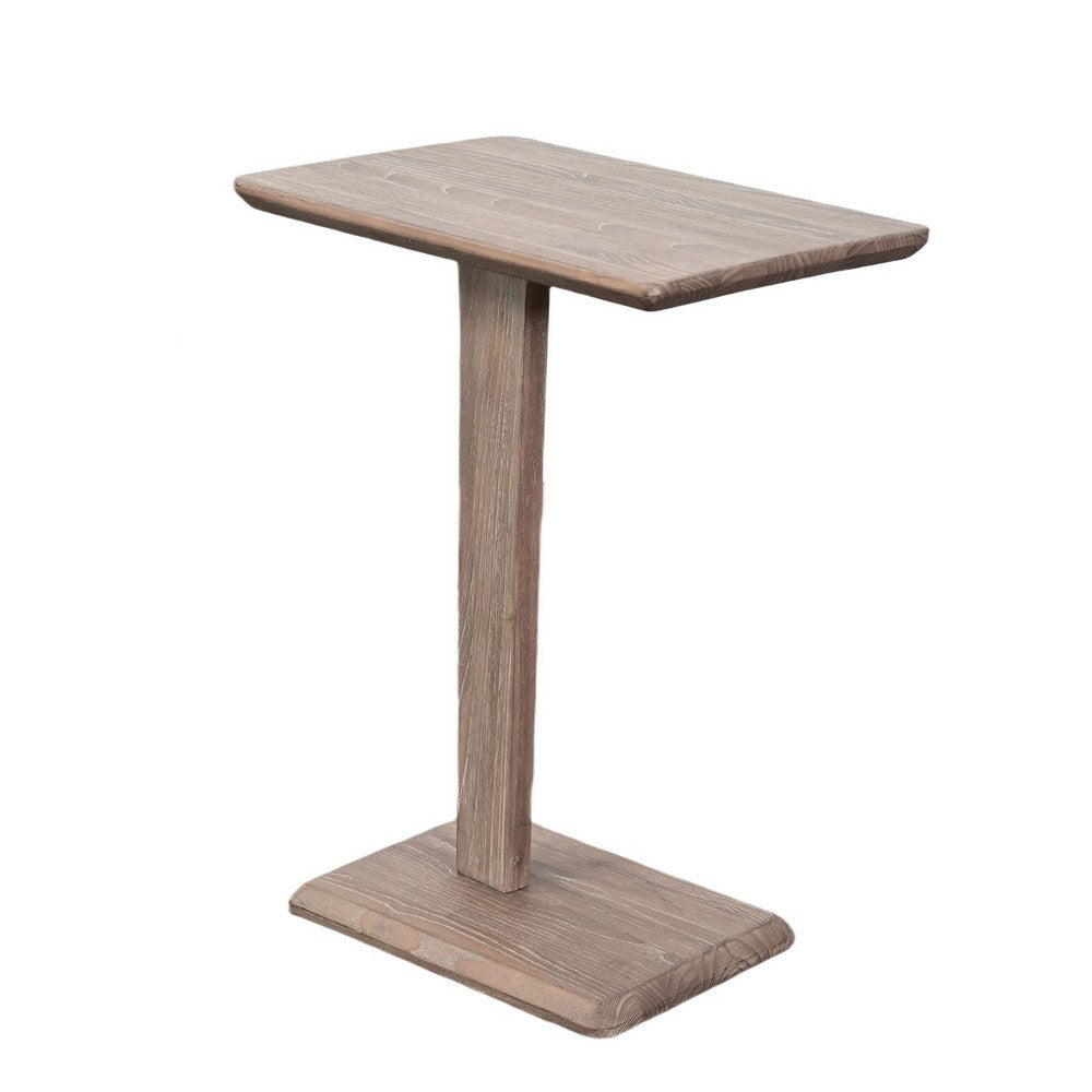 Meya Side End Drink Table, 18 Inch Top, C Base Accent, Oak Grove Brown - BM352440