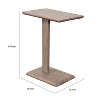 Meya Side End Drink Table, 18 Inch Top, C Base Accent, Oak Grove Brown - BM352440