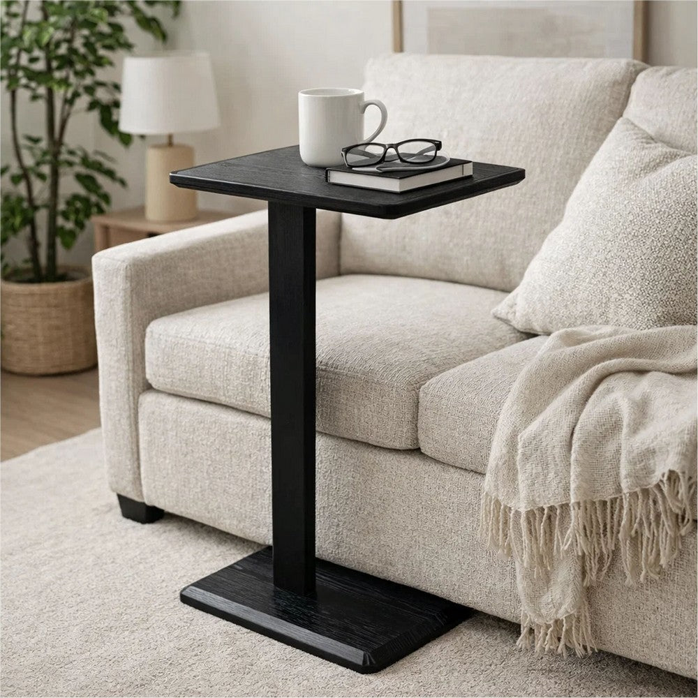 Meya Side End Drink Table, 18 Inch Top, C Base Accent, Oak Grove Brown - BM352440