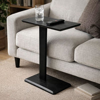 Meya Side End Drink Table, 18 Inch Top, C Base Accent, Oak Grove Brown - BM352440