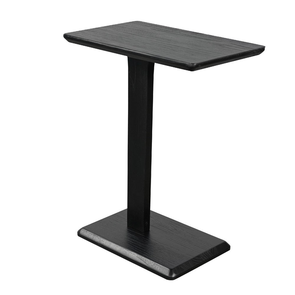 Meya Side End Drink Table, 18 Inch Top with C Base Accent, Umbra Black - BM352441