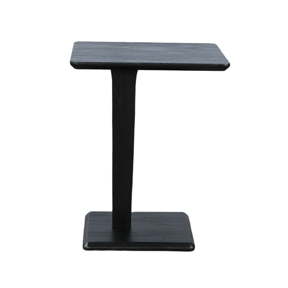 Meya Side End Drink Table, 18 Inch Top with C Base Accent, Umbra Black - BM352441