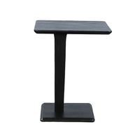 Meya Side End Drink Table, 18 Inch Top with C Base Accent, Umbra Black - BM352441