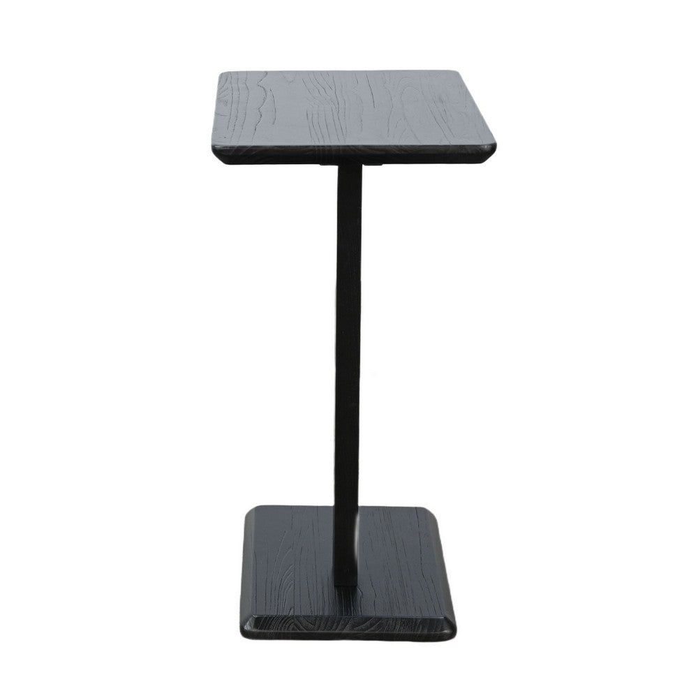Meya Side End Drink Table, 18 Inch Top with C Base Accent, Umbra Black - BM352441