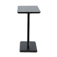 Meya Side End Drink Table, 18 Inch Top with C Base Accent, Umbra Black - BM352441
