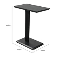 Meya Side End Drink Table, 18 Inch Top with C Base Accent, Umbra Black - BM352441