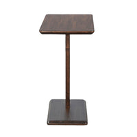 Meya Side End Drink Table, 18 Inch Top with C Base Accent, Walnut Brown - BM352442