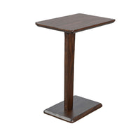 Meya Side End Drink Table, 18 Inch Top with C Base Accent, Walnut Brown - BM352442