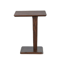 Meya Side End Drink Table, 18 Inch Top with C Base Accent, Walnut Brown - BM352442