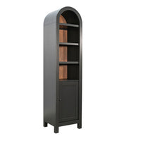 Seza Curio Cabinet, 18 Inch Narrow Design, 72 Inch Black Arched Frame - BM352444