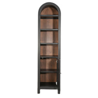 Seza Curio Cabinet, 18 Inch Narrow Design, 72 Inch Black Arched Frame - BM352444