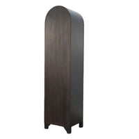 Seza Curio Cabinet, 18 Inch Narrow Design, 72 Inch Black Arched Frame - BM352444