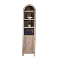 Seza Curio Cabinet, 18 Inch Narrow Design, 72 Inch Wheat Brown Arched Frame - BM352445