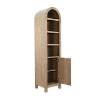 Seza Curio Cabinet, 18 Inch Narrow Design, 72 Inch Wheat Brown Arched Frame - BM352445