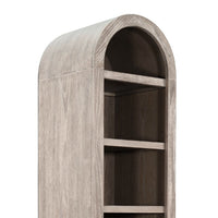 Seza Curio Cabinet, 18 Inch Narrow Design, 72 Inch Wheat Brown Arched Frame - BM352445