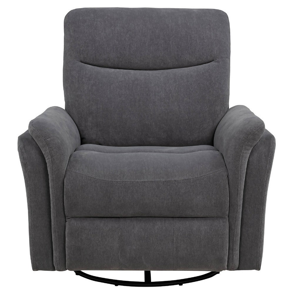 Asley Power Glider Recliner Chair, Swivel Base, USB Ports, Gray Fabric