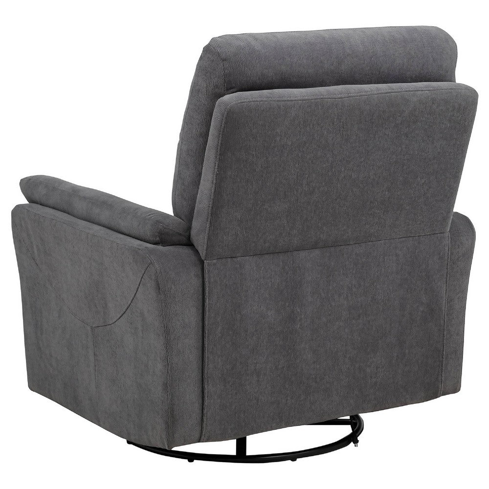 Asley Power Glider Recliner Chair, Swivel Base, USB Ports, Gray Fabric