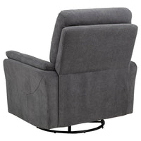 Asley Power Glider Recliner Chair, Swivel Base, USB Ports, Gray Fabric