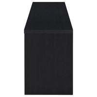 Rutvy TV Stand Media Console with 3 Drawers, Open Shelves, Black Wood - BM352601
