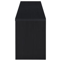 Rutvy TV Stand Media Console with 3 Drawers, Open Shelves, Black Wood - BM352601