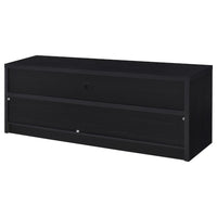 Rutvy TV Stand Media Console with 3 Drawers, Open Shelves, Black Wood - BM352601