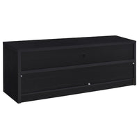 Rutvy TV Stand Media Console with 3 Drawers, Open Shelves, Black Wood - BM352601