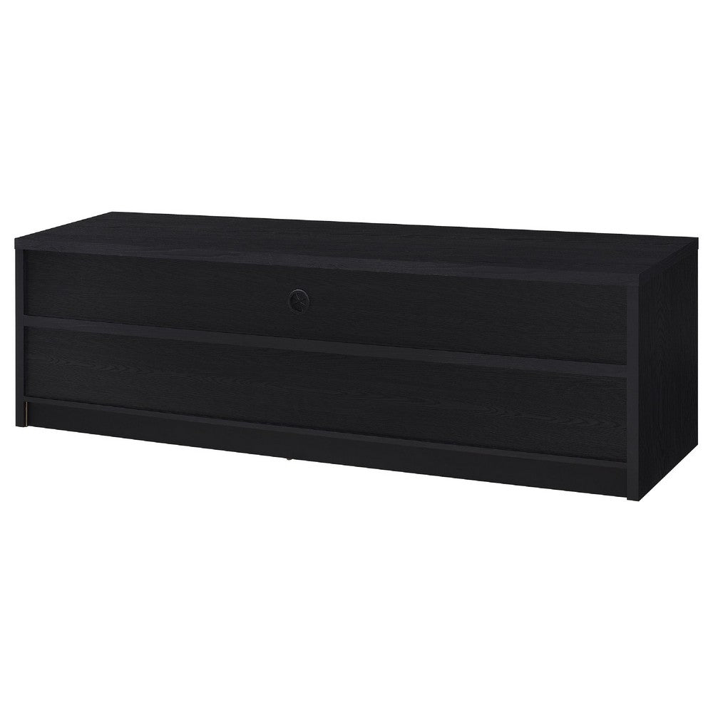 Rutvy TV Stand Media Console with Open Shelves, Black Wood 78 Inch - BM352602