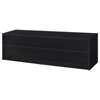 Rutvy TV Stand Media Console with Open Shelves, Black Wood 78 Inch - BM352602