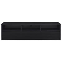 Rutvy TV Stand Media Console with Open Shelves, Black Wood 78 Inch - BM352602